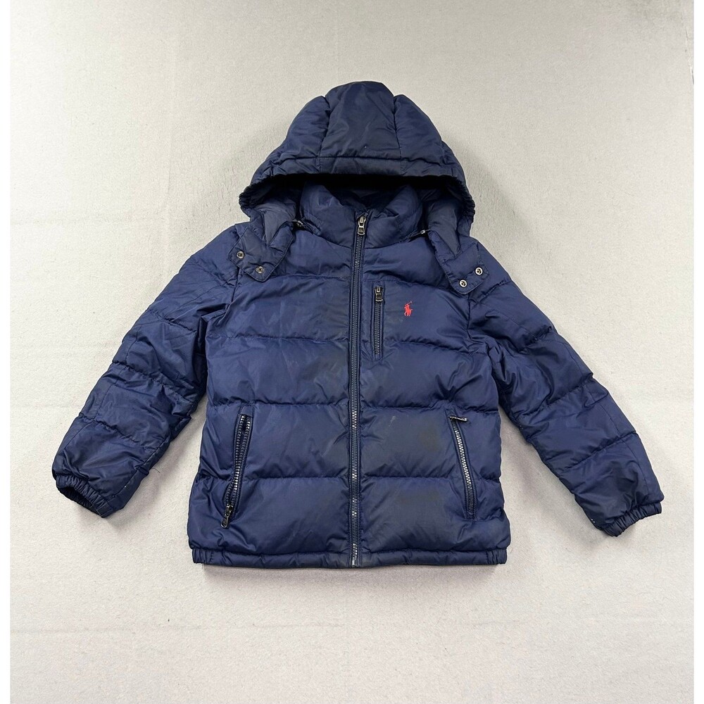 Polo Ralph Lauren Down Jacket Boys 8 Small Navy Blue Water-Repellent Puffer